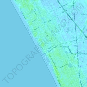 Topografisk kort Lido di Camaiore, højde, terræn