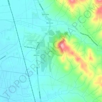 Topografisk kort Enaoli, højde, terræn