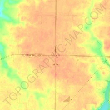 Topografisk kort Bellmore, højde, terræn