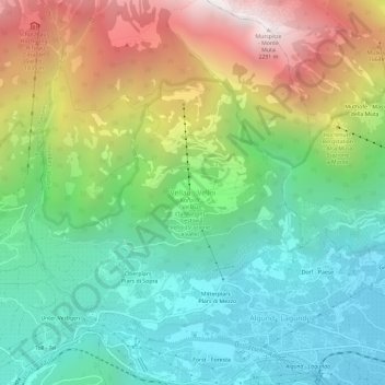 Topografisk kort Velloi, højde, terræn