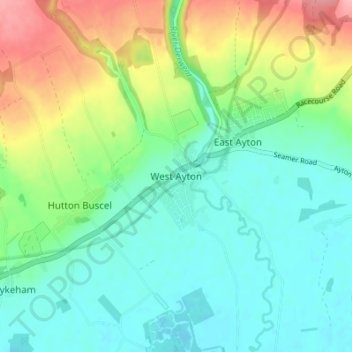 Topografisk kort West Ayton, højde, terræn