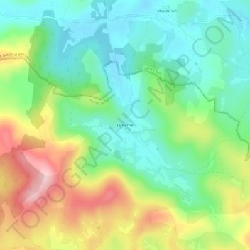 Topografisk kort Le Buffre, højde, terræn