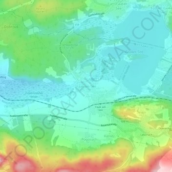 Topografisk kort Faak am See, højde, terræn