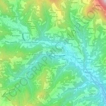 Topografisk kort Muro, højde, terræn