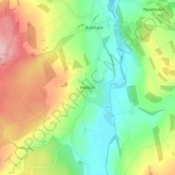 Topografisk kort Helton, højde, terræn