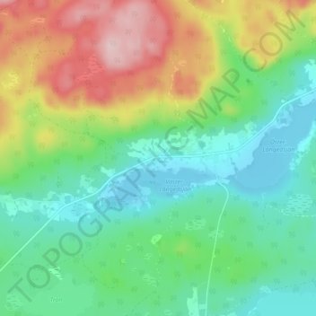 Topografisk kort Västergård, højde, terræn