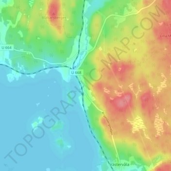 Topografisk kort Ängelsberg, højde, terræn