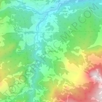 Topografisk kort Canadello, højde, terræn
