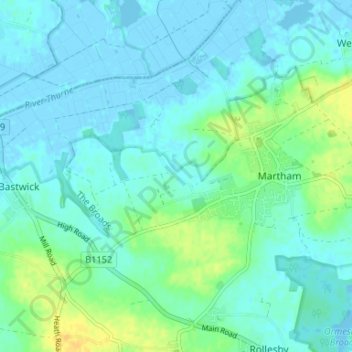 Topografisk kort Cess, højde, terræn