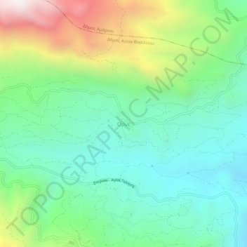 Topografisk kort Orne, højde, terræn