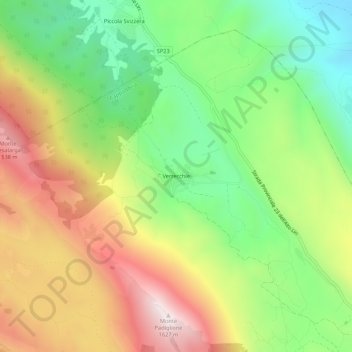 Topografisk kort Verrecchie, højde, terræn