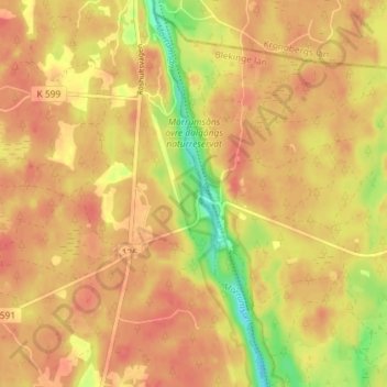 Topografisk kort Hovmansbygd, højde, terræn