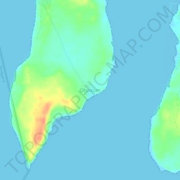 Topografisk kort Ohoitom, højde, terræn