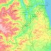 Topografisk kort Durham, højde, terræn