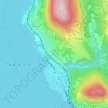 Topografisk kort Martella, højde, terræn