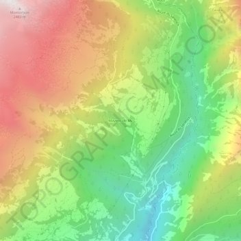 Topografisk kort Mayens de My, højde, terræn