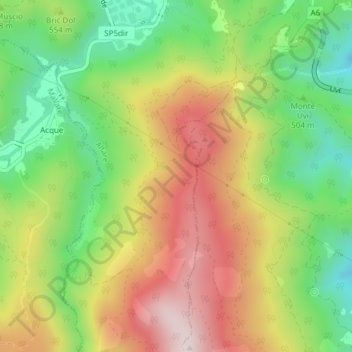 Topografisk kort Consevola, højde, terræn