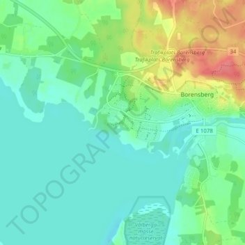 Topografisk kort Dansäter, højde, terræn