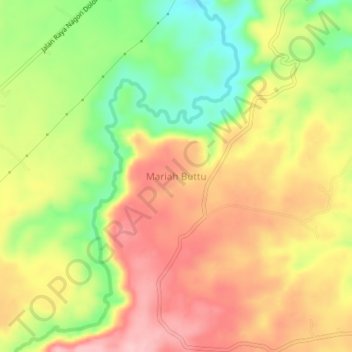 Topografisk kort Mariah Buttu, højde, terræn
