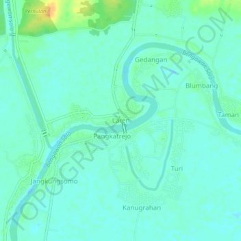 Topografisk kort Laren, højde, terræn