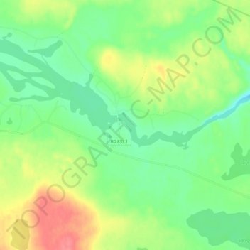 Topografisk kort Killingi, højde, terræn