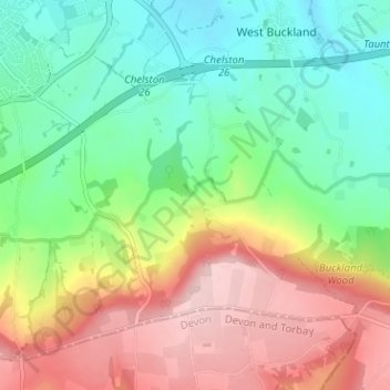 Topografisk kort Blackmoor, højde, terræn