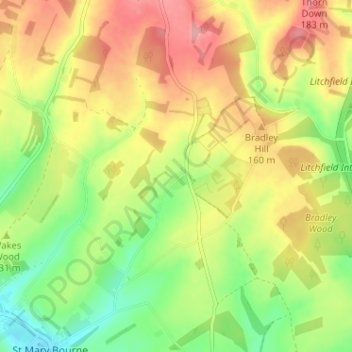 Topografisk kort Egbury, højde, terræn