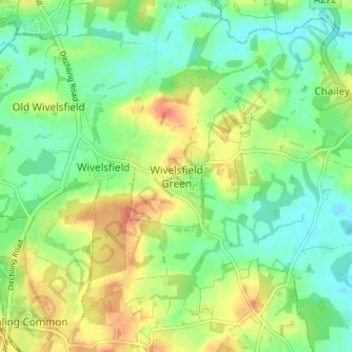 Topografisk kort Wivelsfield Green, højde, terræn