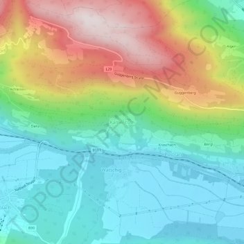 Topografisk kort Kameritsch, højde, terræn