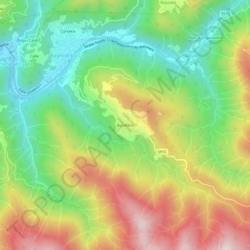 Topografisk kort Benabbio, højde, terræn