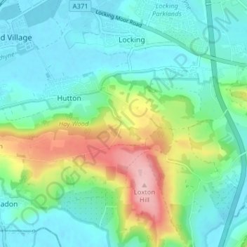 Topografisk kort Upper Canada, højde, terræn