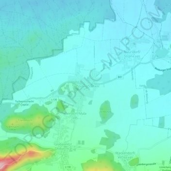 Topografisk kort St. Stefan, højde, terræn