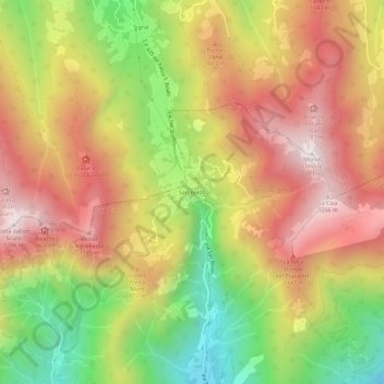 Topografisk kort San Boldo, højde, terræn