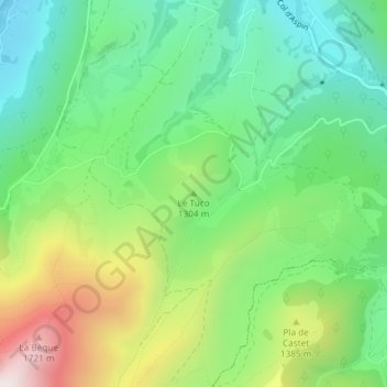 Topografisk kort Le Tuco, højde, terræn