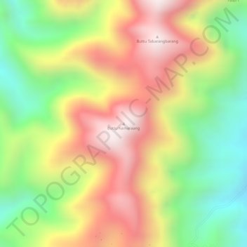 Topografisk kort Buttu Kamaraang, højde, terræn