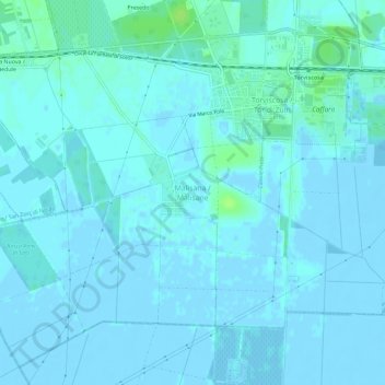 Topografisk kort Malisana, højde, terræn