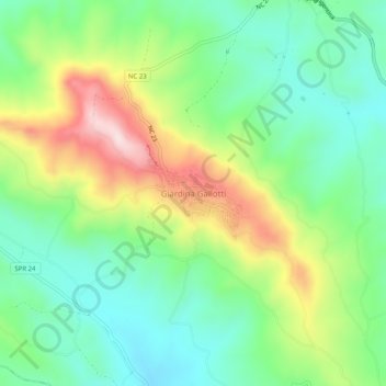 Topografisk kort Giardina Gallotti, højde, terræn