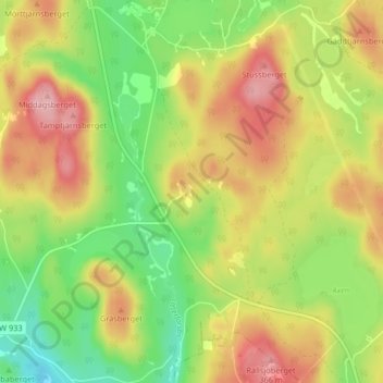 Topografisk kort Norra Bertilsbo, højde, terræn