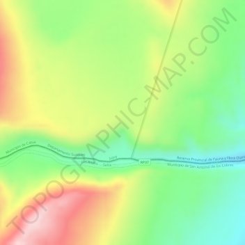 Topografisk kort Arizaro, højde, terræn