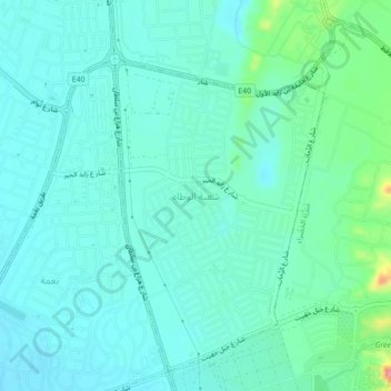 Topografisk kort Shi'bat Al Wutah, højde, terræn