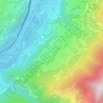 Topografisk kort Cleran, højde, terræn