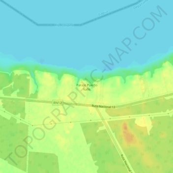 Topografisk kort Paraje Puerto Valle, højde, terræn