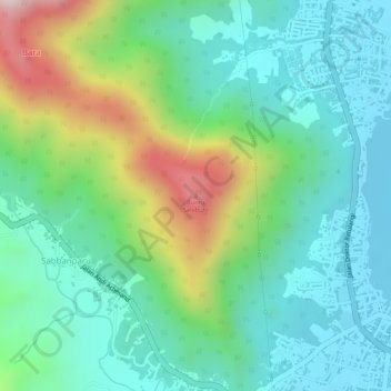 Topografisk kort Buntu Salubulo, højde, terræn