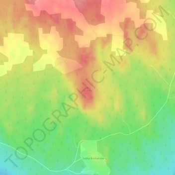 Topografisk kort Skallen, højde, terræn