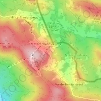Topografisk kort Neuhäusl, højde, terræn