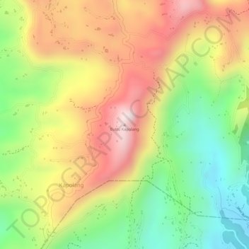 Topografisk kort Buttu Kapolang, højde, terræn