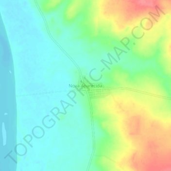 Topografisk kort Nova Aparecida, højde, terræn