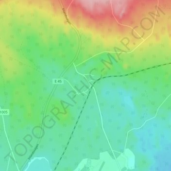 Topografisk kort Tallhed, højde, terræn