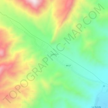 Topografisk kort Juella, højde, terræn