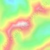 Topografisk kort пик Тофалария, højde, terræn